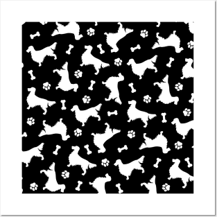 Gordon Setter Silhouette Pattern Posters and Art